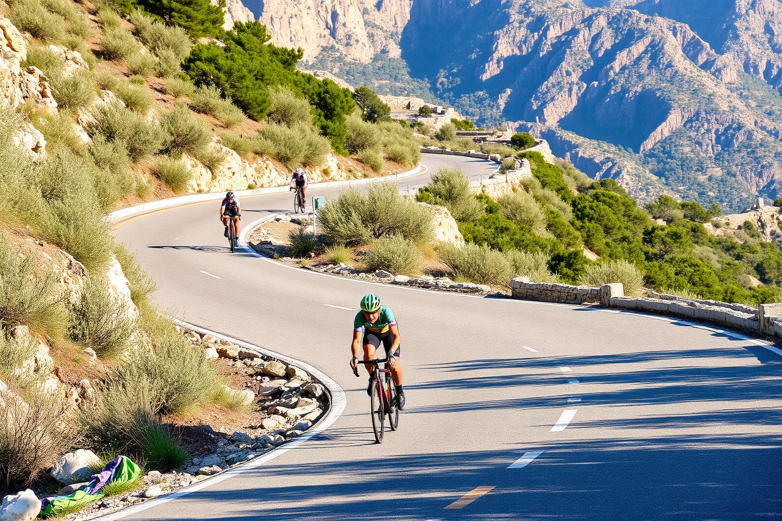Ciclistas subiendo el Coll de Rates